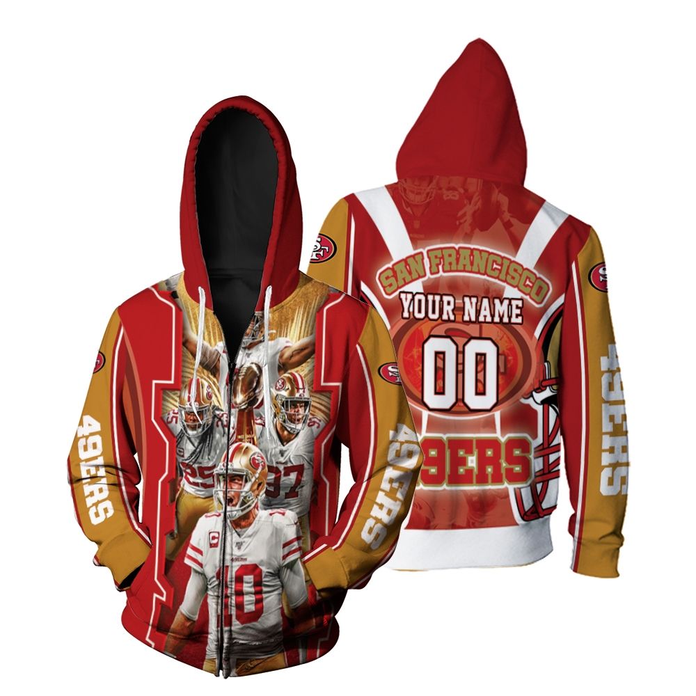 Super Bowl San Francisco 49ers NFC Division Champions Personalized Zip Hoodie