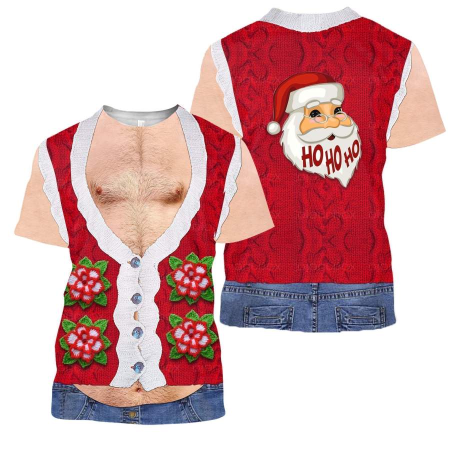 3D All Over Printed Real Men’s Hairy Ugly Christmas Shirts and Shorts