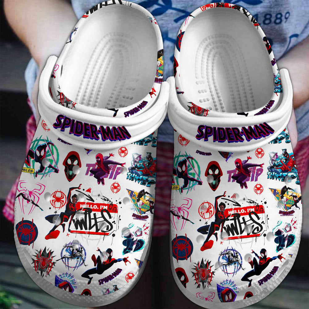 Spider Man Across the Spider-Verse Movie Crocs Crocband Shoes Clogs For Men Women and Kids