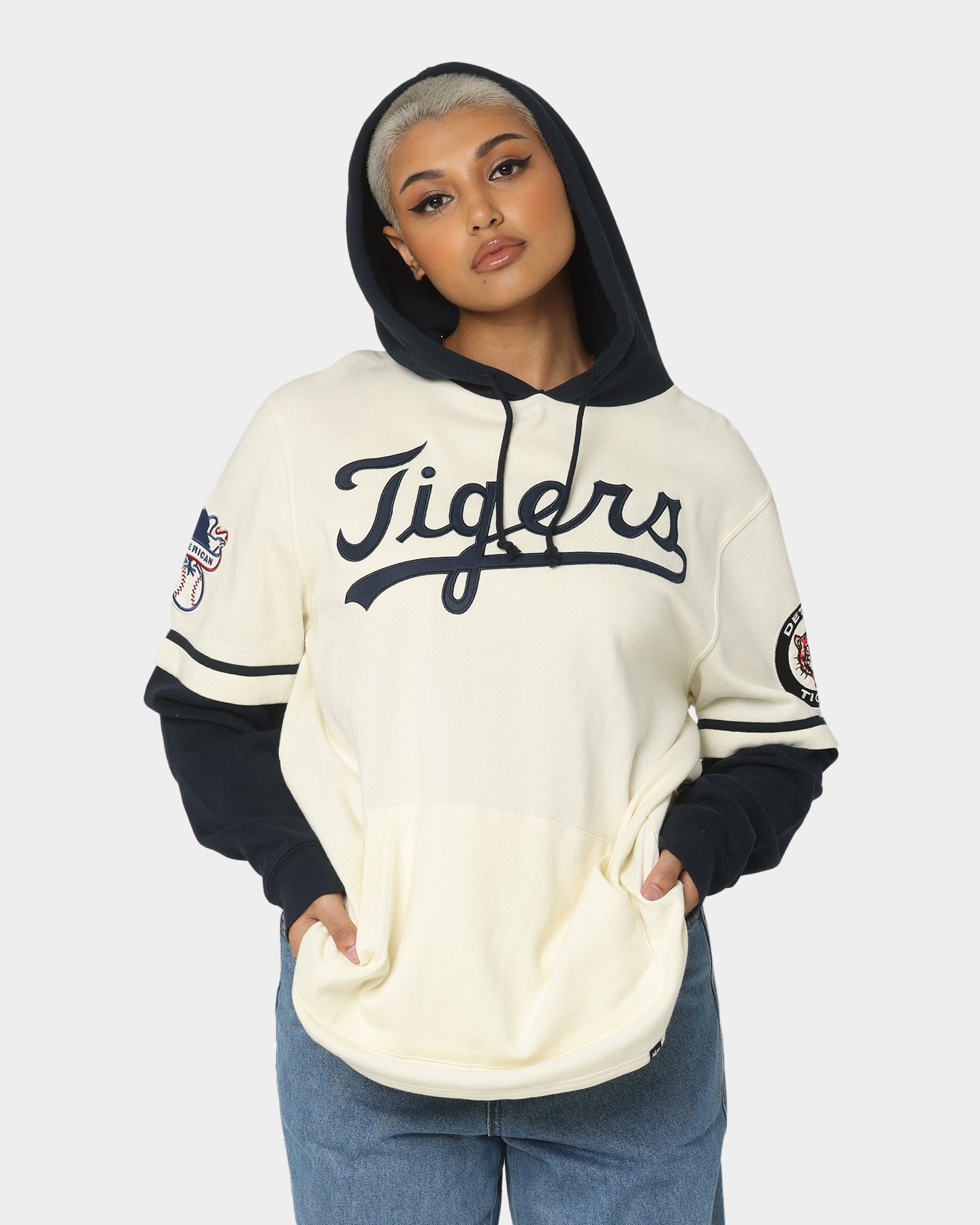 47 Brand Detroit Tigers Shortstop Hoodie Cream