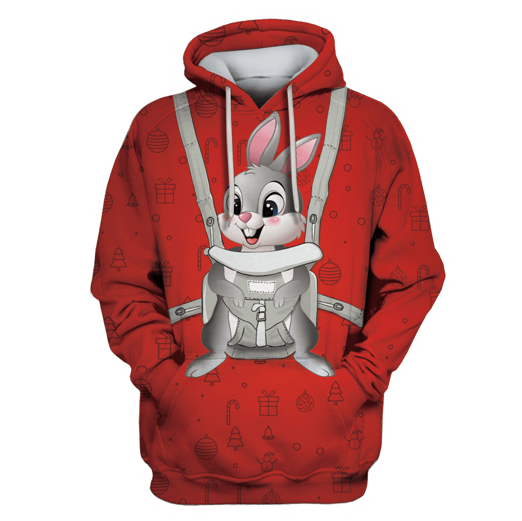 Rabbit in christmas day Custom T-shirt – Hoodies Apparel