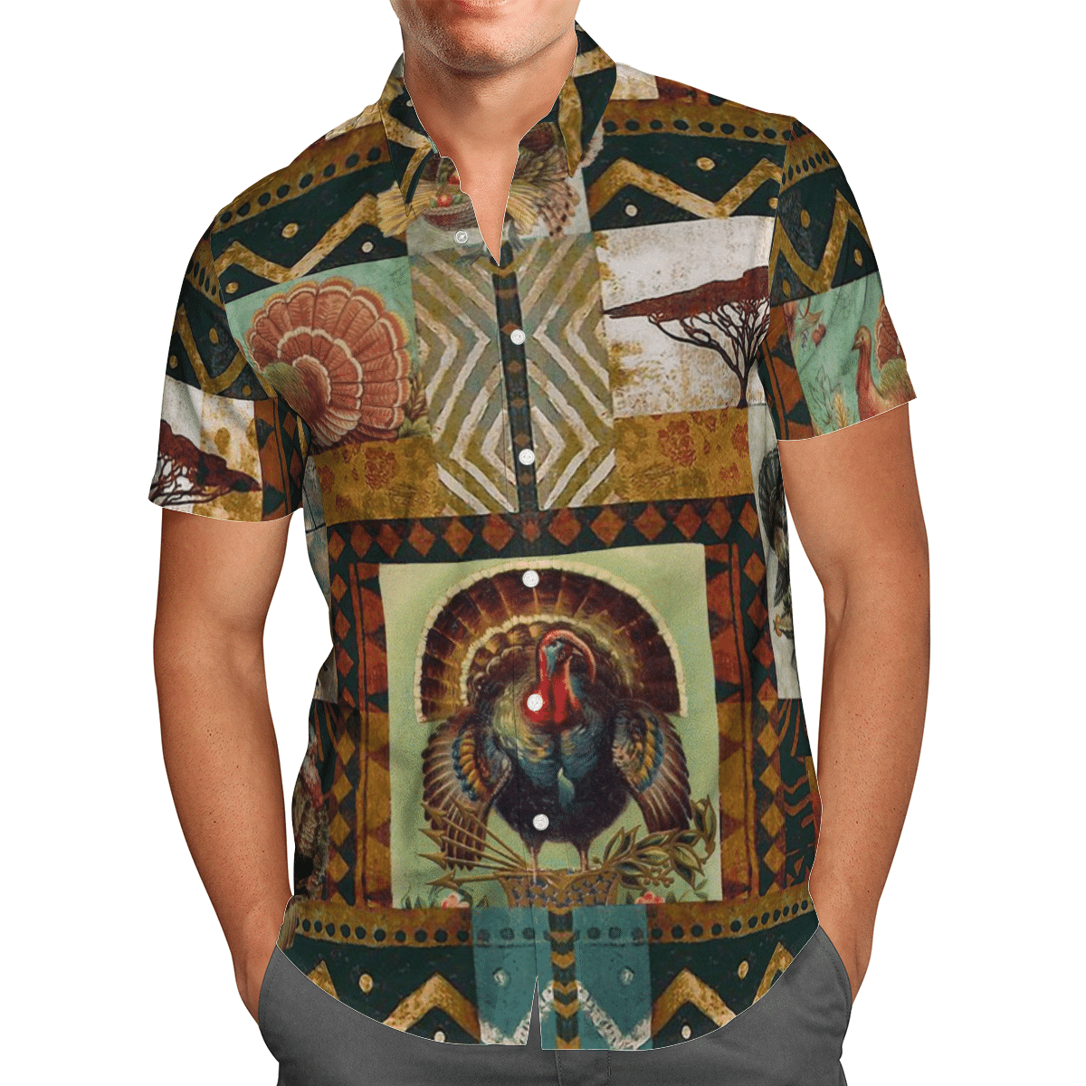 Vintage Turkey Hawaiian Shirt