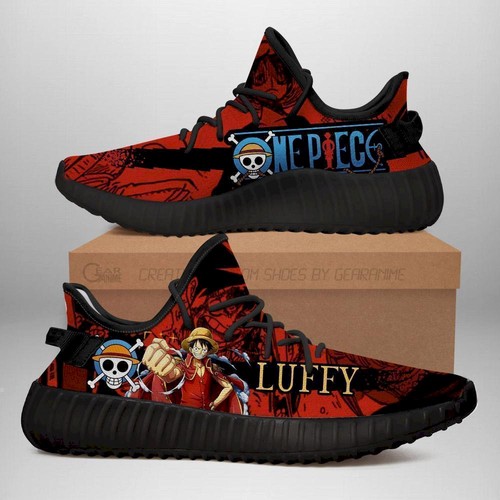 Best Luffy Yeezy Shoes One Piece Anime Shoes Fan Gift Tt04 For Sale