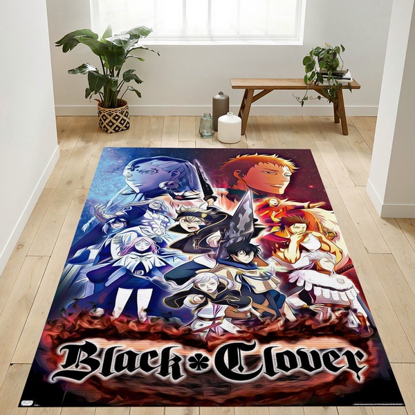 Black Clover One Sheet Rug Living Room Rug US Gift Decor