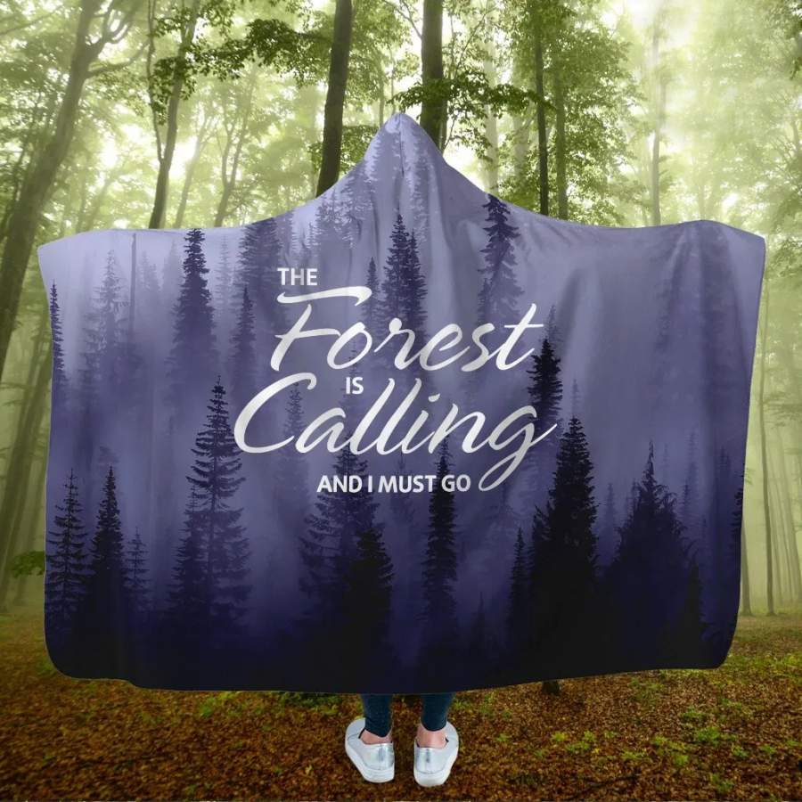 Wozoro Hooded Blanket Camping The Forest Is Calling Adult, Youth Size