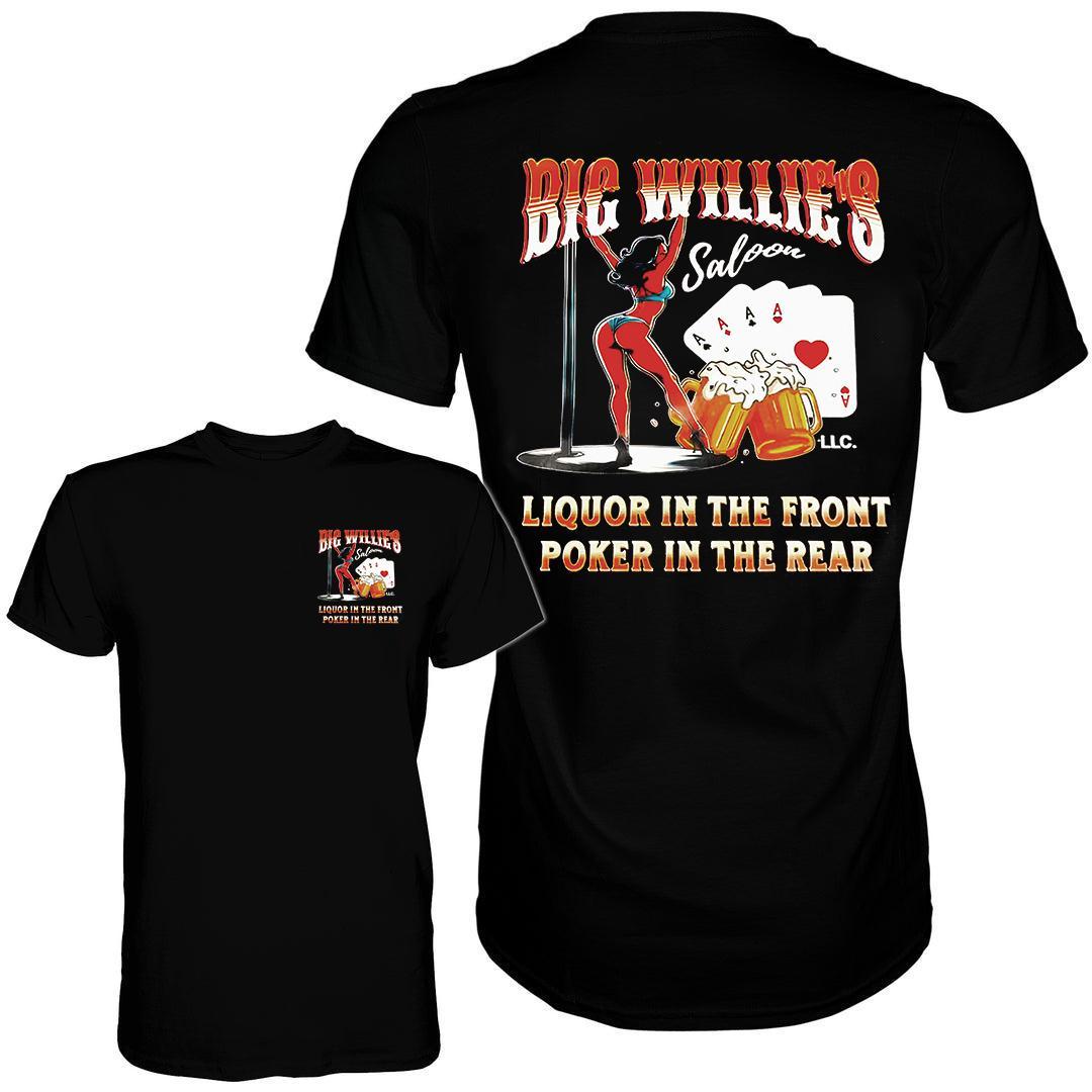 Big Willie’s Saloon Unisex Tee Vintage Western Bar Shirt, Cowboy Country Style, Funny Southern Drinking Graphic T-Shirt for Men & Women
