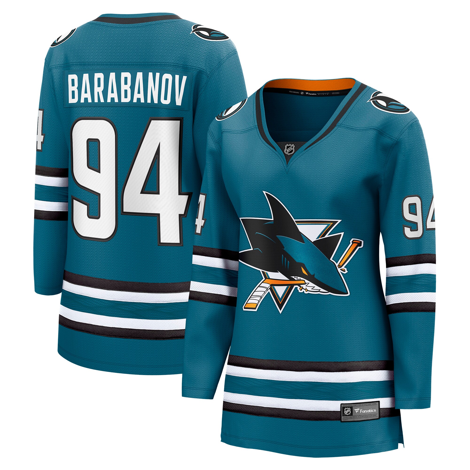 Alexander Barabanov San Jose Sharks Branded Women's Home Breakaway Player Jersey – Teal 2