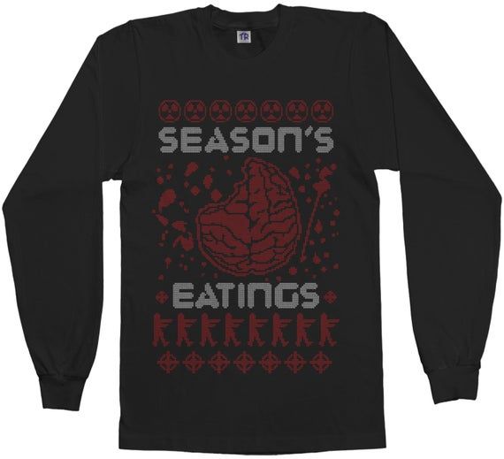 Season S Eatings Zombie Ugly Christmas Sweater Men S Short Sleeve Or Long Sleeve T Shirt Ta 00369