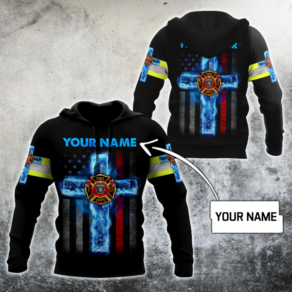 Customize Name Jesus And Firefighter 3D All Printed Hoodie For Men And Women Mh25012104