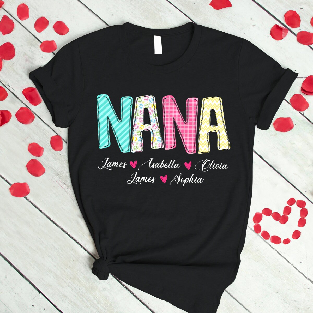 Personalized Easter Nana Shirt, Custom Grandma Easter Day Shirt, Custom Easter Gigi Bunny Shirt, Easter Gift, Mimi Easter Shirt