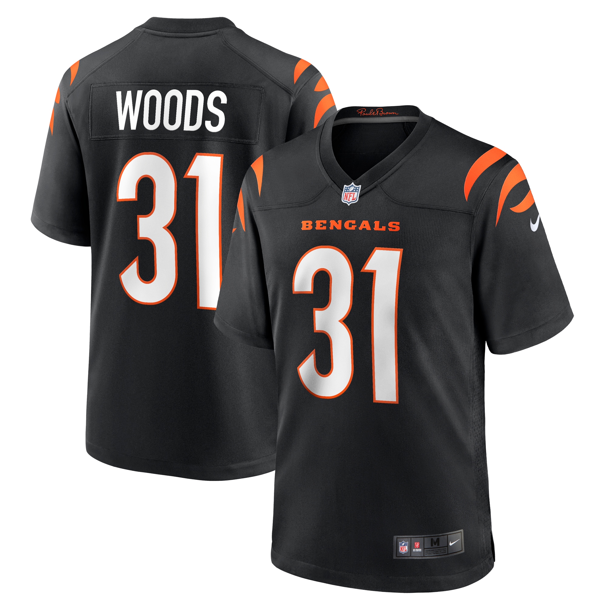 Men’s Cincinnati Bengals Ickey Woods Black Retired Player Game Jersey