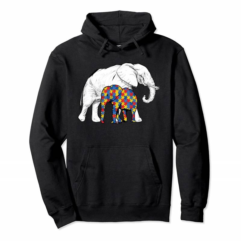 Autism Awareness Elephant Autistic Family Love Puzzle Pullover Hoodie