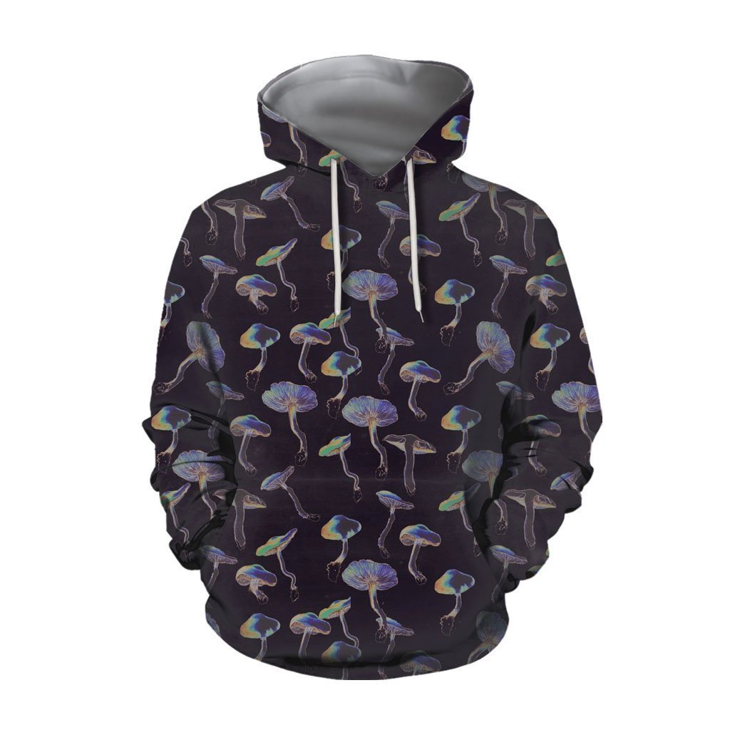 3D All Over Print Black Backgroud Mushroom