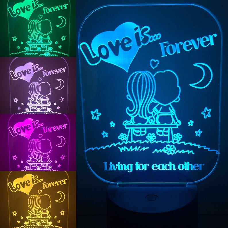 Love Is Forever Couple 3D Led Light – 3D Night Light Home Decor