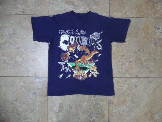 VTG Dallas Cowboys The League Before Time Blue T Shirt USA Made Large