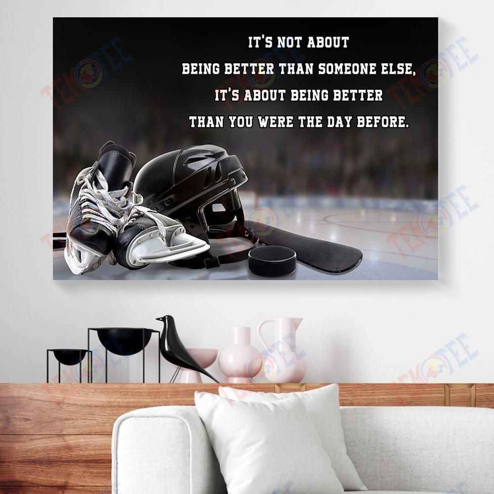 Canvas Prints Its Not About Being Better Someone Else Hockey Horizontal Canvas Wall Art Stunning� Living Room Bedroom Bathroom Home Decoration