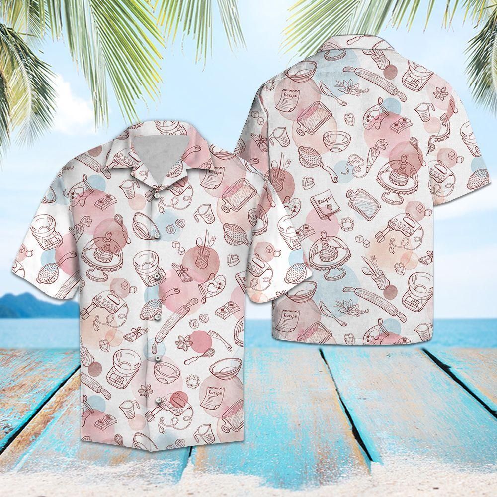 Baking Life Aloha Hawaiian Shirt Colorful Short Sleeve Summer Beach Casual Shirt For Men And Women