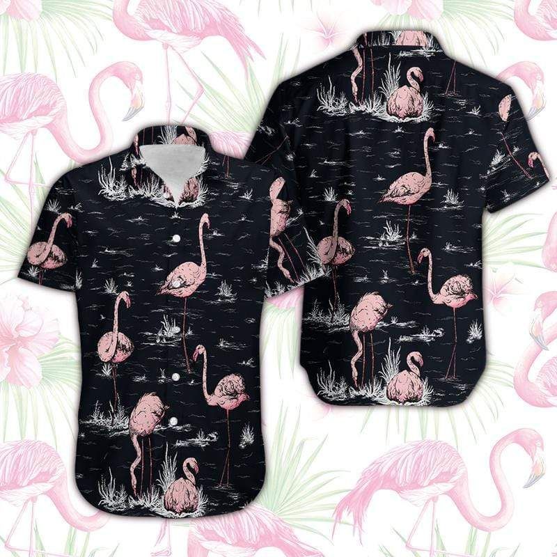 Order Hawaii Aloha Shirts Flamingo In Dark Ha66278