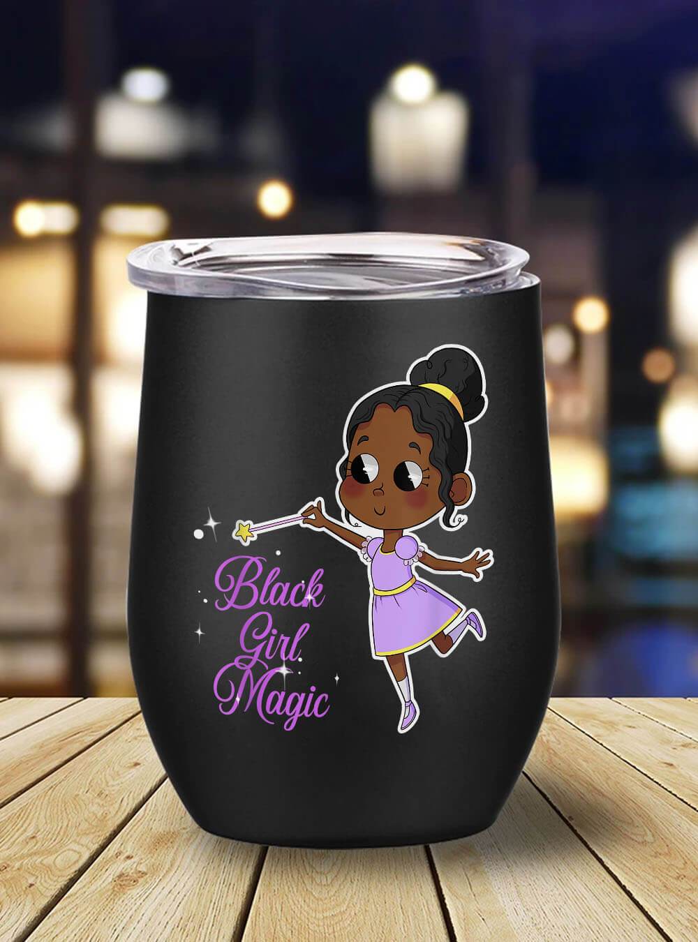 African American Tumbler Black Girl Magic Melanin Pride Stainless Steel Wine Tumbler Mug Black History Month Gift Ideas BPS2630