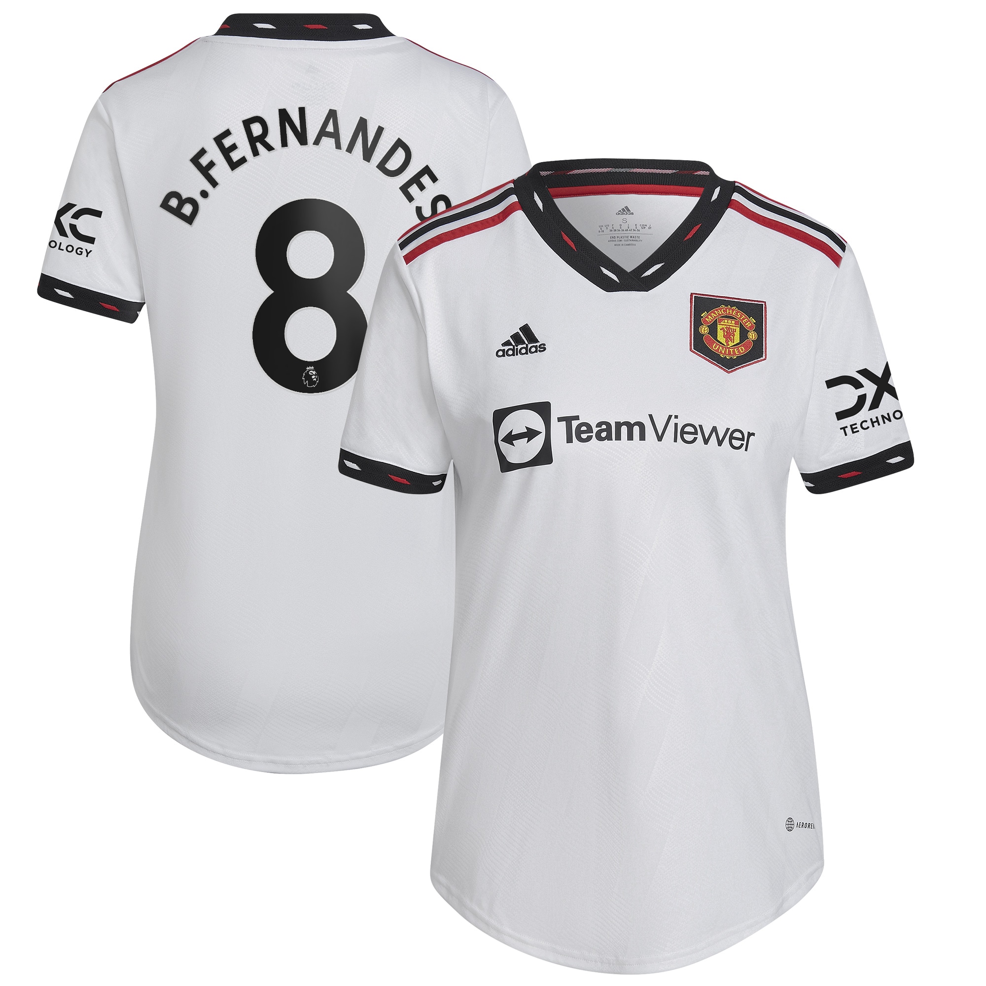 Bruno Fernandes Manchester United Women's 2022/23 Away Replica Player Jersey – White