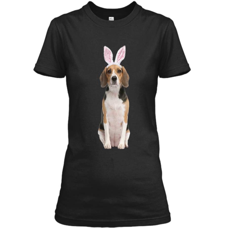 Beagle Wearing Easter Bunny Ears Dog T-Shirt Ladies Custom