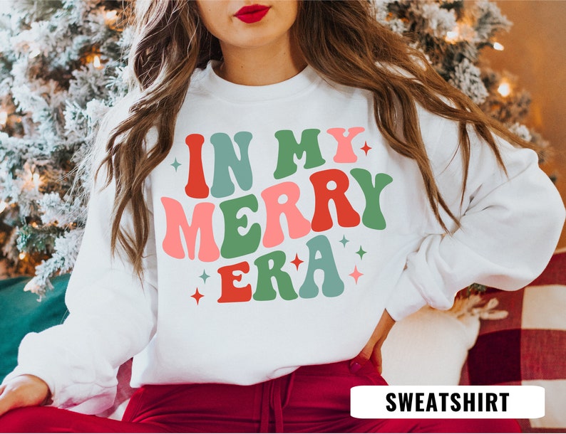 Retro Christmas Sweatshirt 2D Crewneck Sweatshirt All Over Print Sweatshirt For Women Sweatshirt For Men Sws4448