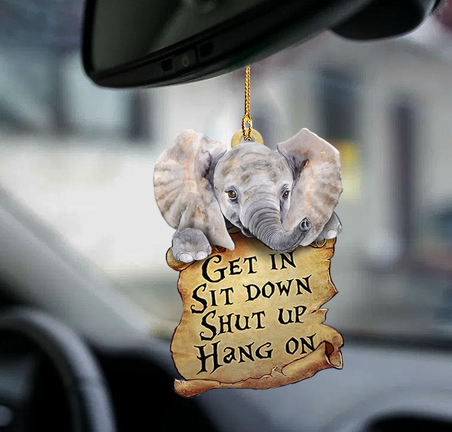 Fun Car Decor Elephant Get In Sit Down 2 Sides Ornament