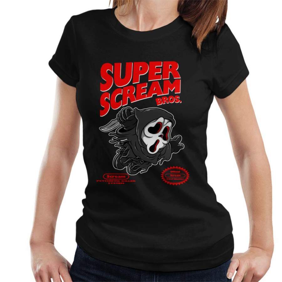 Super Scream Super Mario Bros Women’s T-Shirt