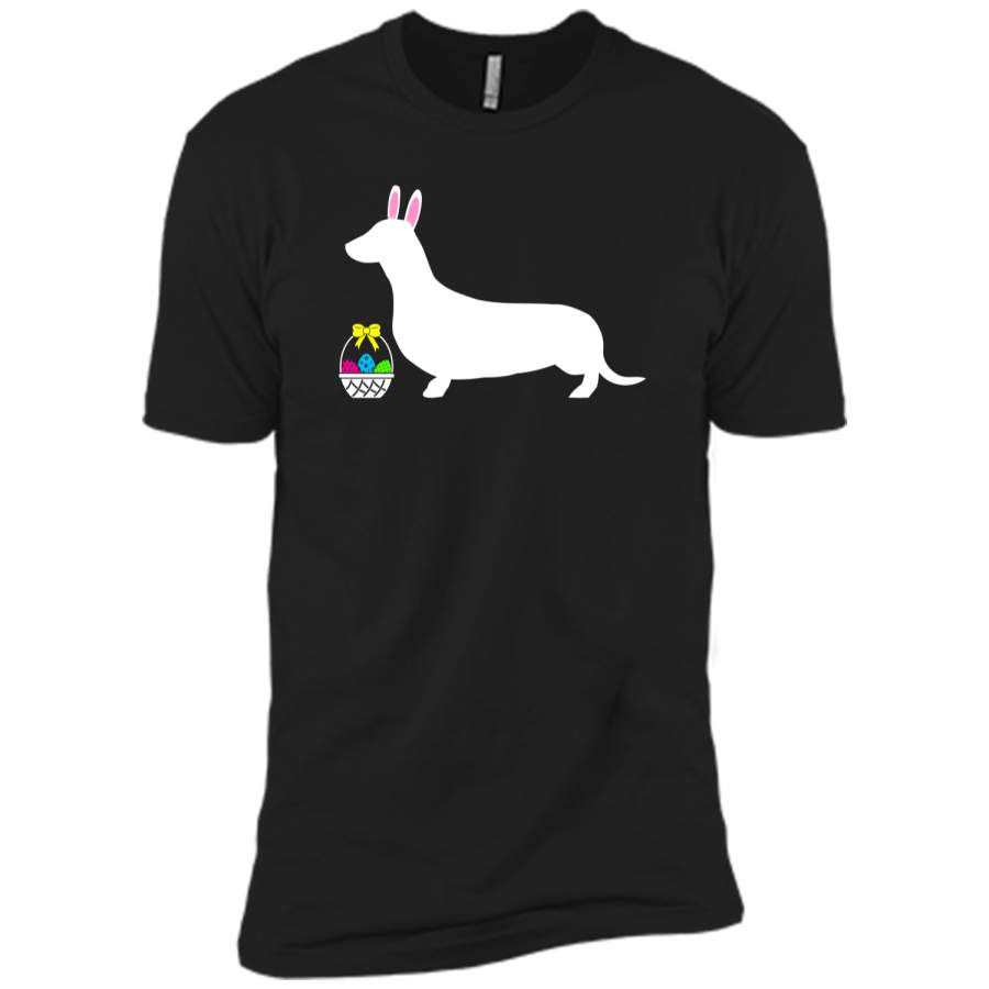 Dachshund Easter Bunny Dog Silhouette T-Shirt Next Level Premium Short Sleeve Tee