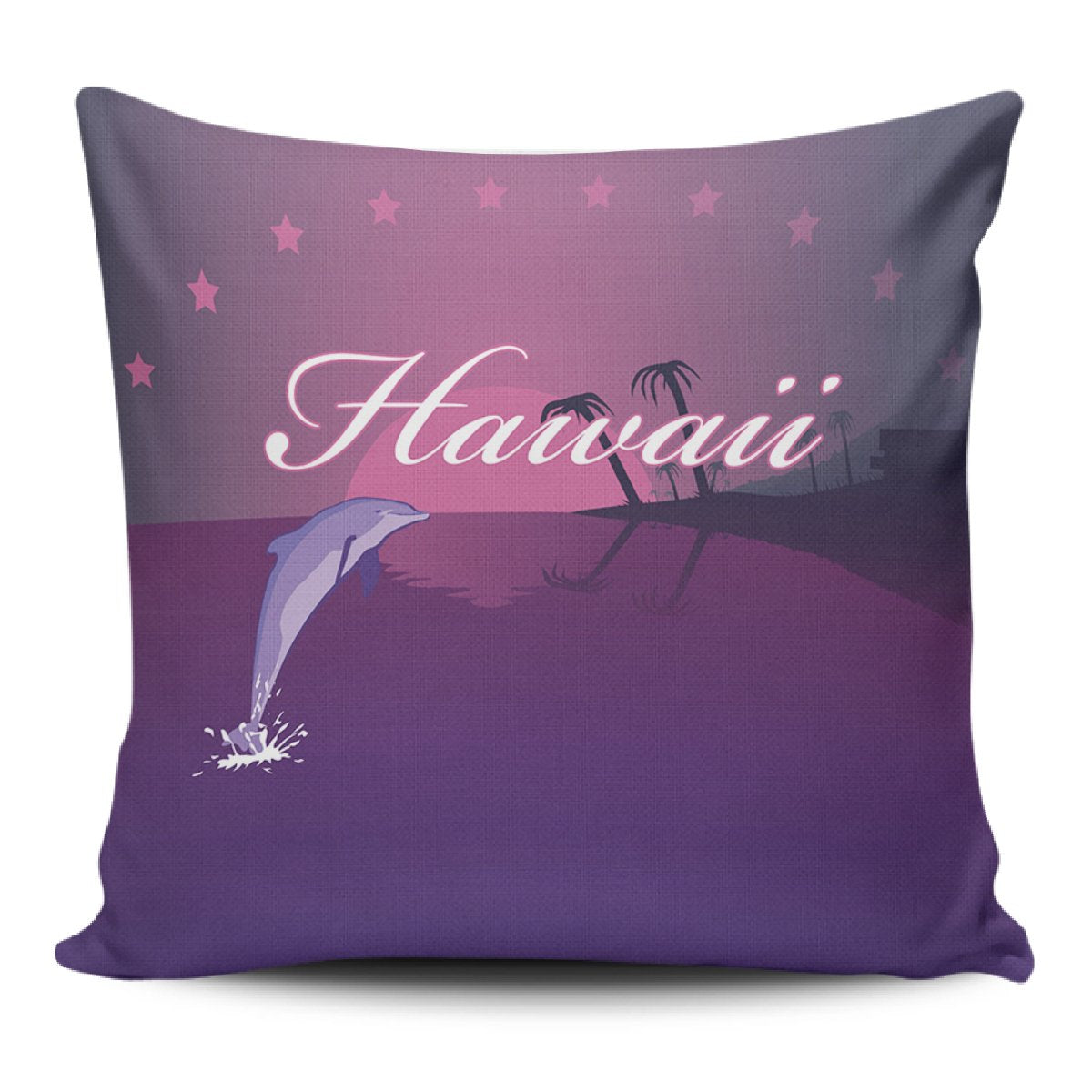 Hawaii Dolphin Violet Background Pillow Covers -Ah