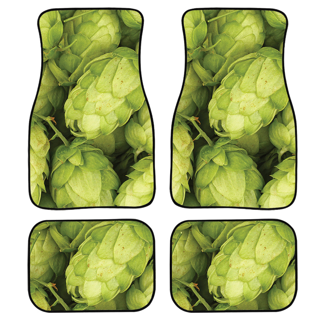 Fresh Hop Cone Print Front And Back Car Floor Mats, Front Car Mat