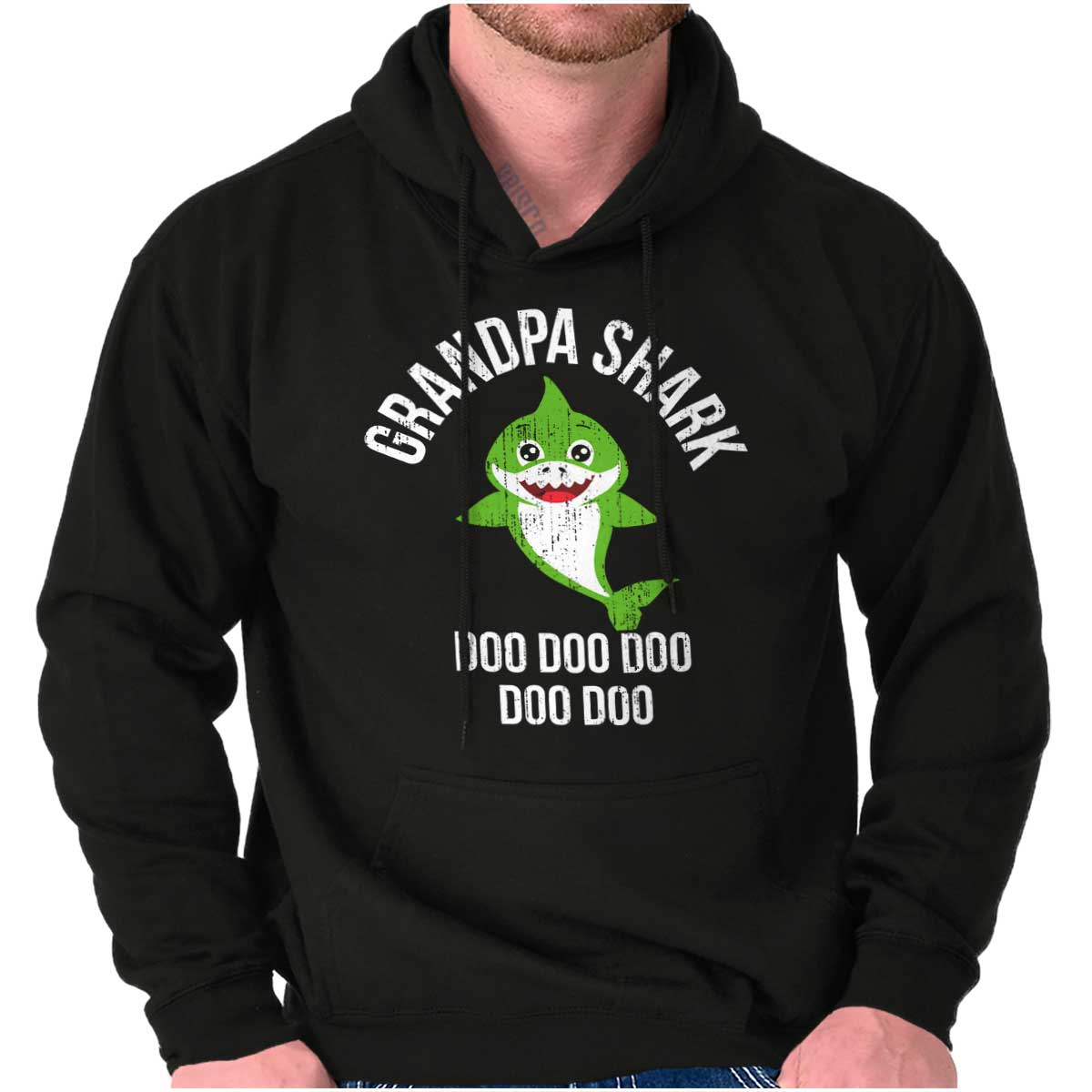 Cartoon Grandpa Shark Hoodie