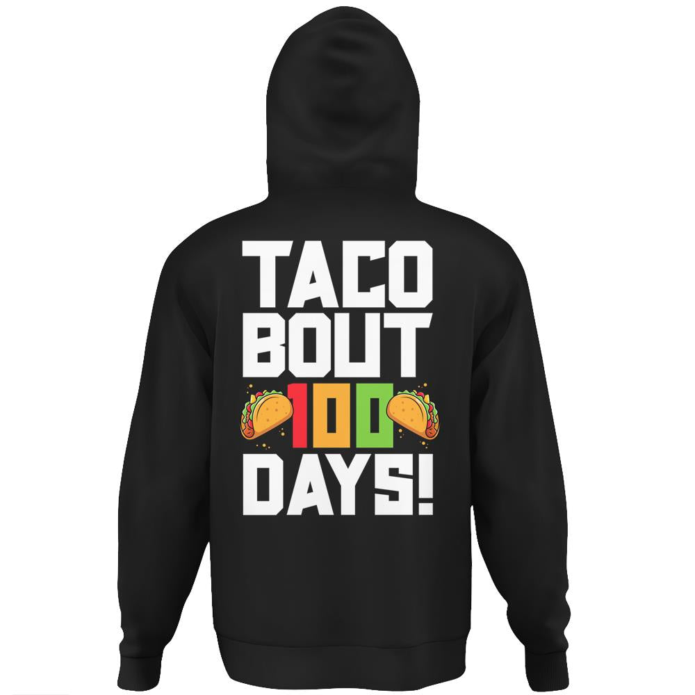 100 Days Of School Shirt For Boys Girls Kids Taco Teacher Hoodie Print On Back