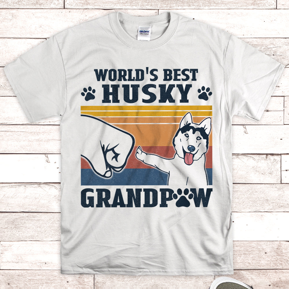 World’S Best Husky Grandpaw Shirts Gift For Husky Grandpa M0402 Nh95