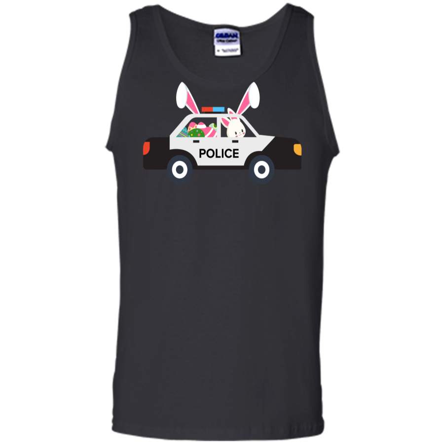 Cute Police Car Driver Bunny Easter Eggs Hunt T-Shirt Tank Top