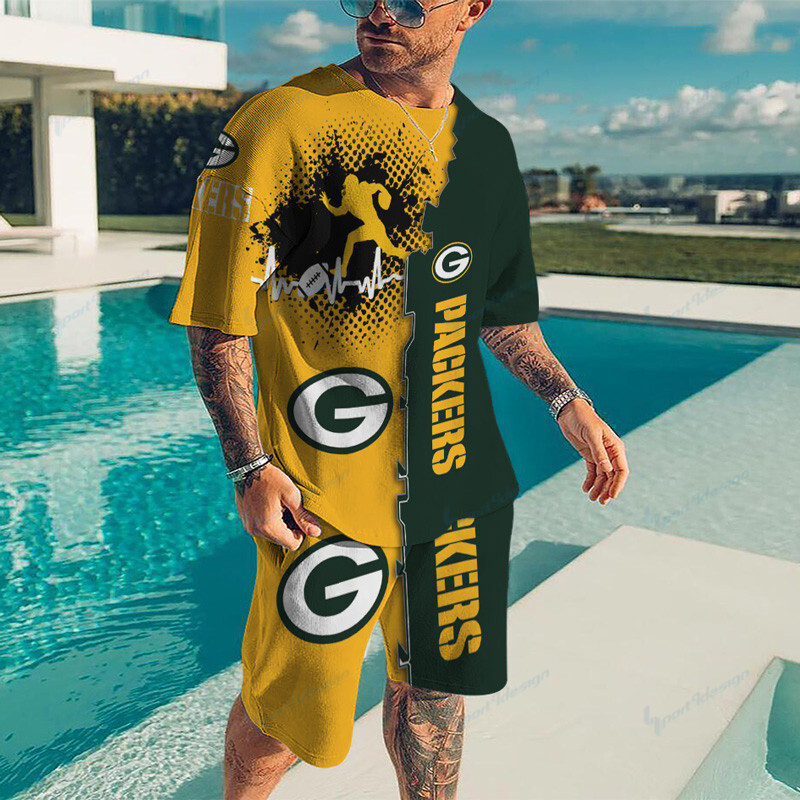 Green Bay Packers T-Shirt And Shorts Bg43