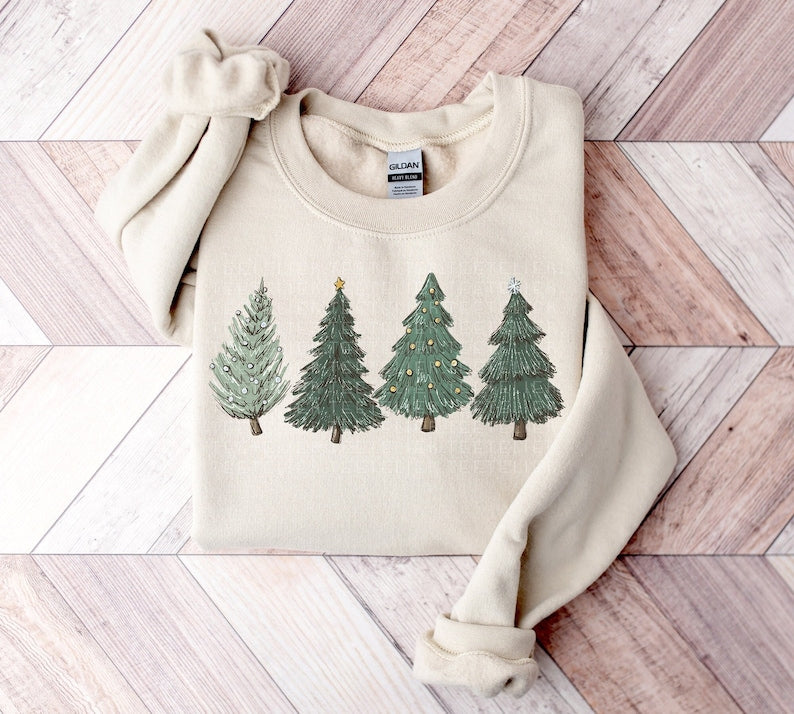 Merry Christmas Tree Sweatshirt 2D Crewneck Sweatshirt All Over Print Sweatshirt For Women Sweatshirt For Men Sws4430