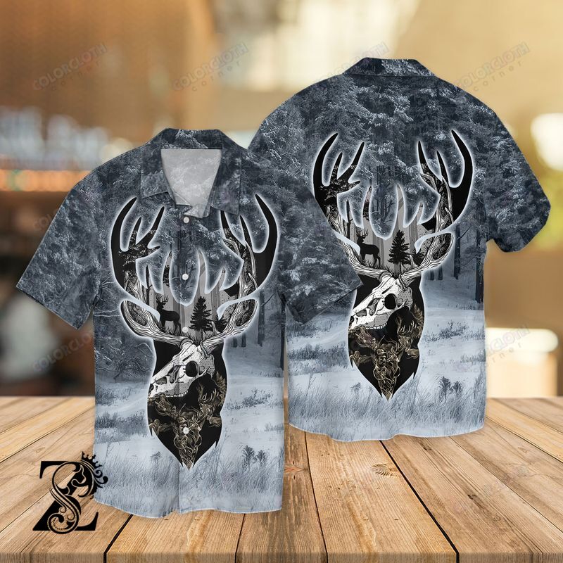 Trophy Deer Hunting Skull Hawaiian Shirt Hl26605