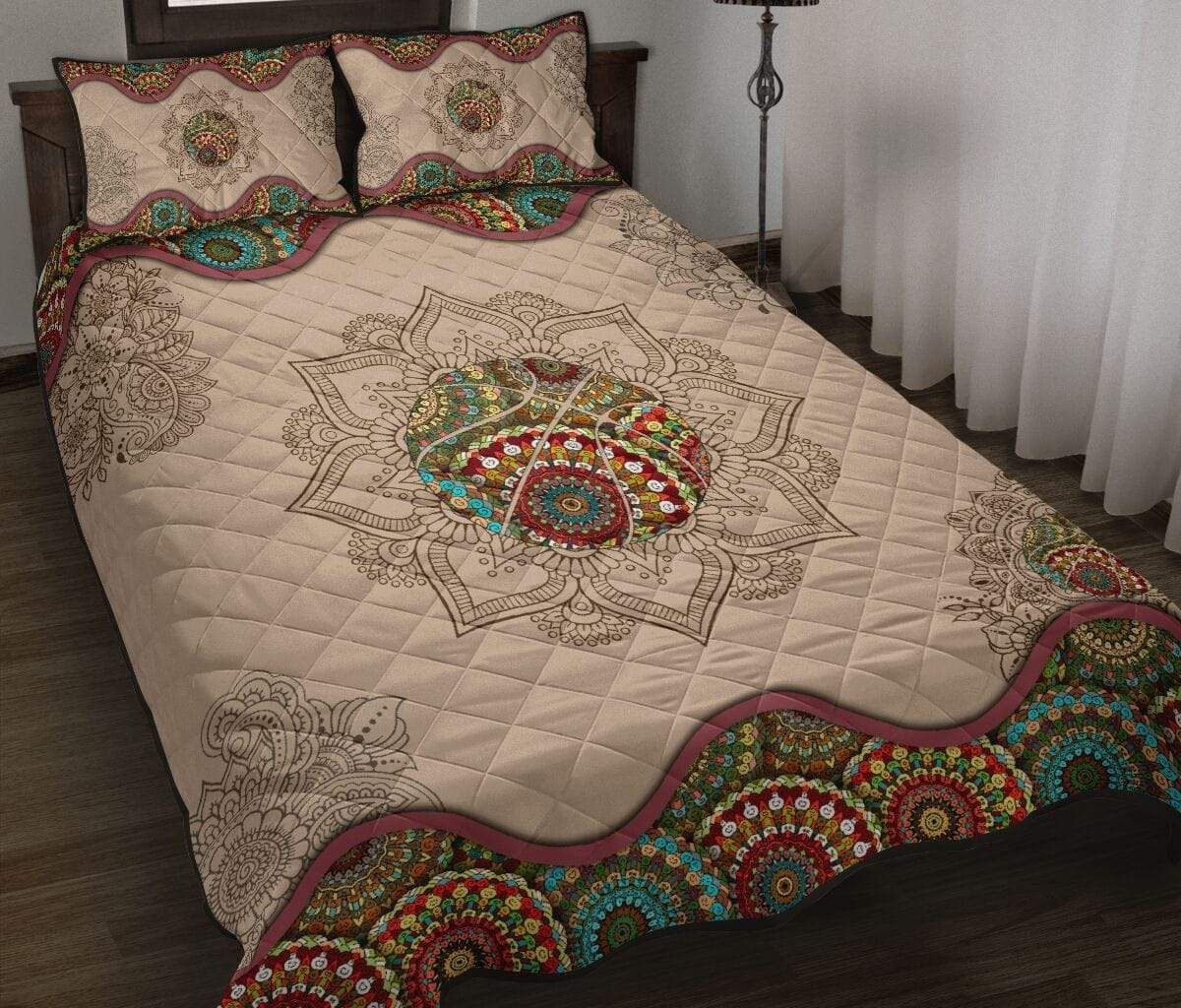 Basketball Mandala Quilt Bedding Set 3D Printed Quilt Set Home Decoration