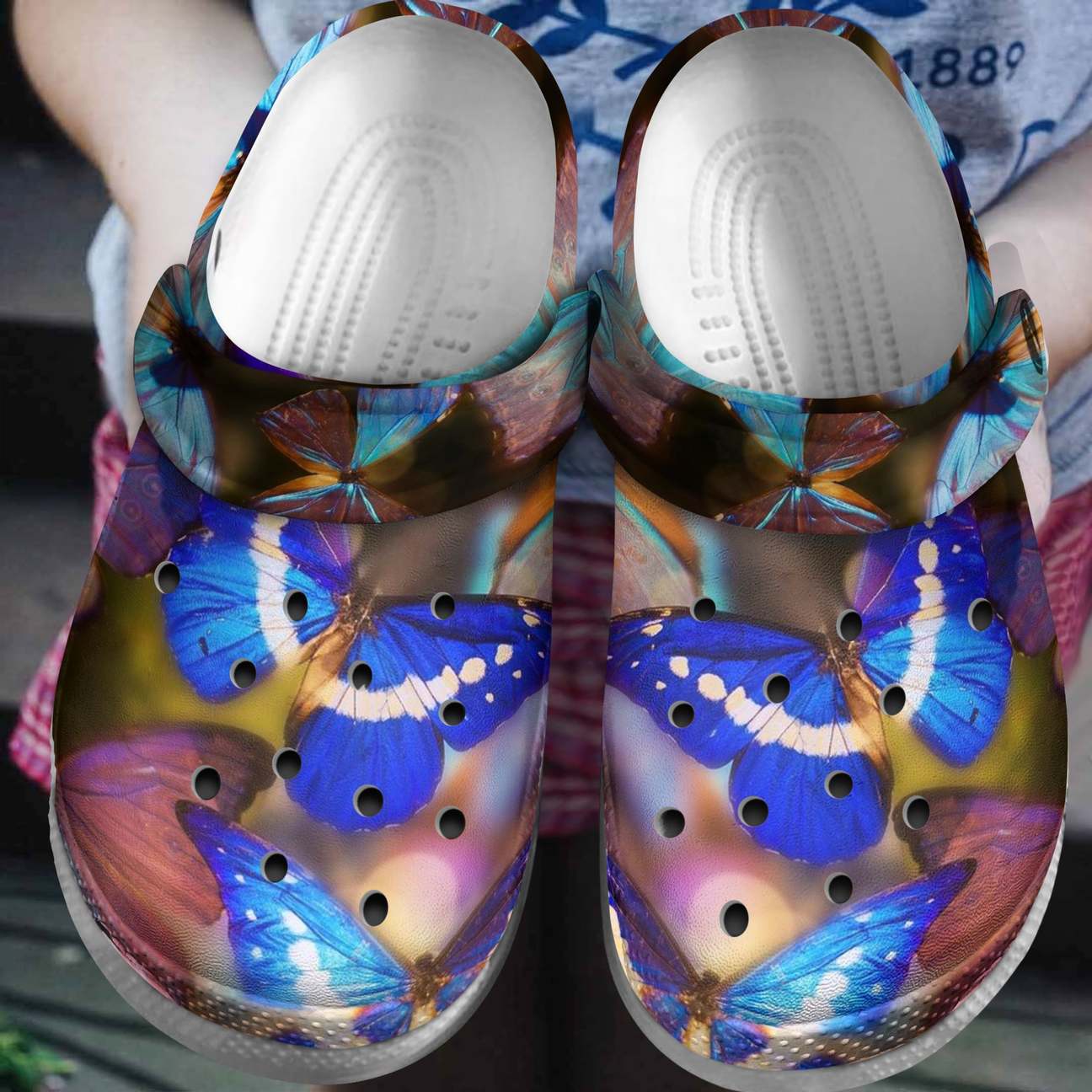 Butterfly Personalized Clog, Custom Name, Text, Color, Number Fashion Style For Women, Men, Kid, Print 3D Butterfly Gradient