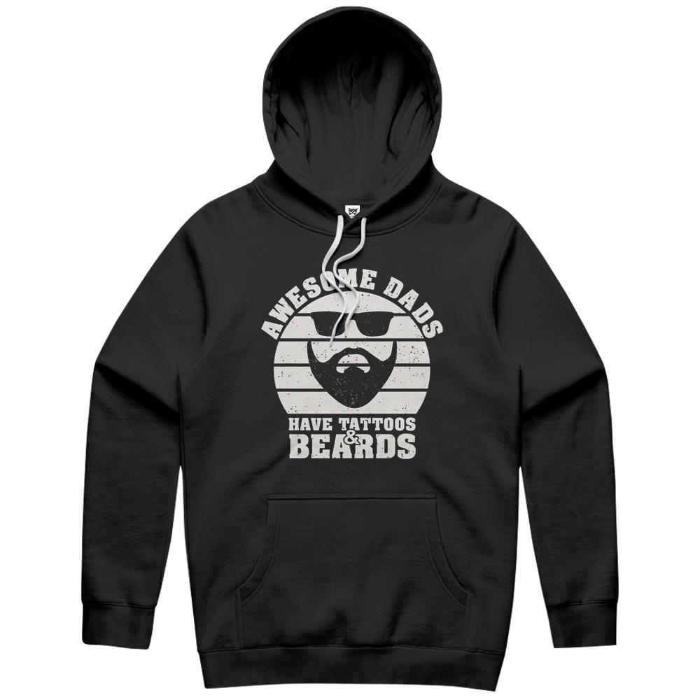 Awesome Dads Have Tattoos And Beards Vintage Father’s Day Hoodie