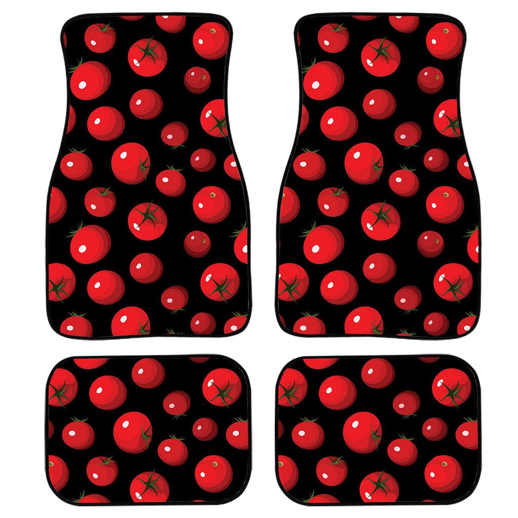 Red Tomato Pattern Print Front And Back Car Floor Mats, Front Car Mat