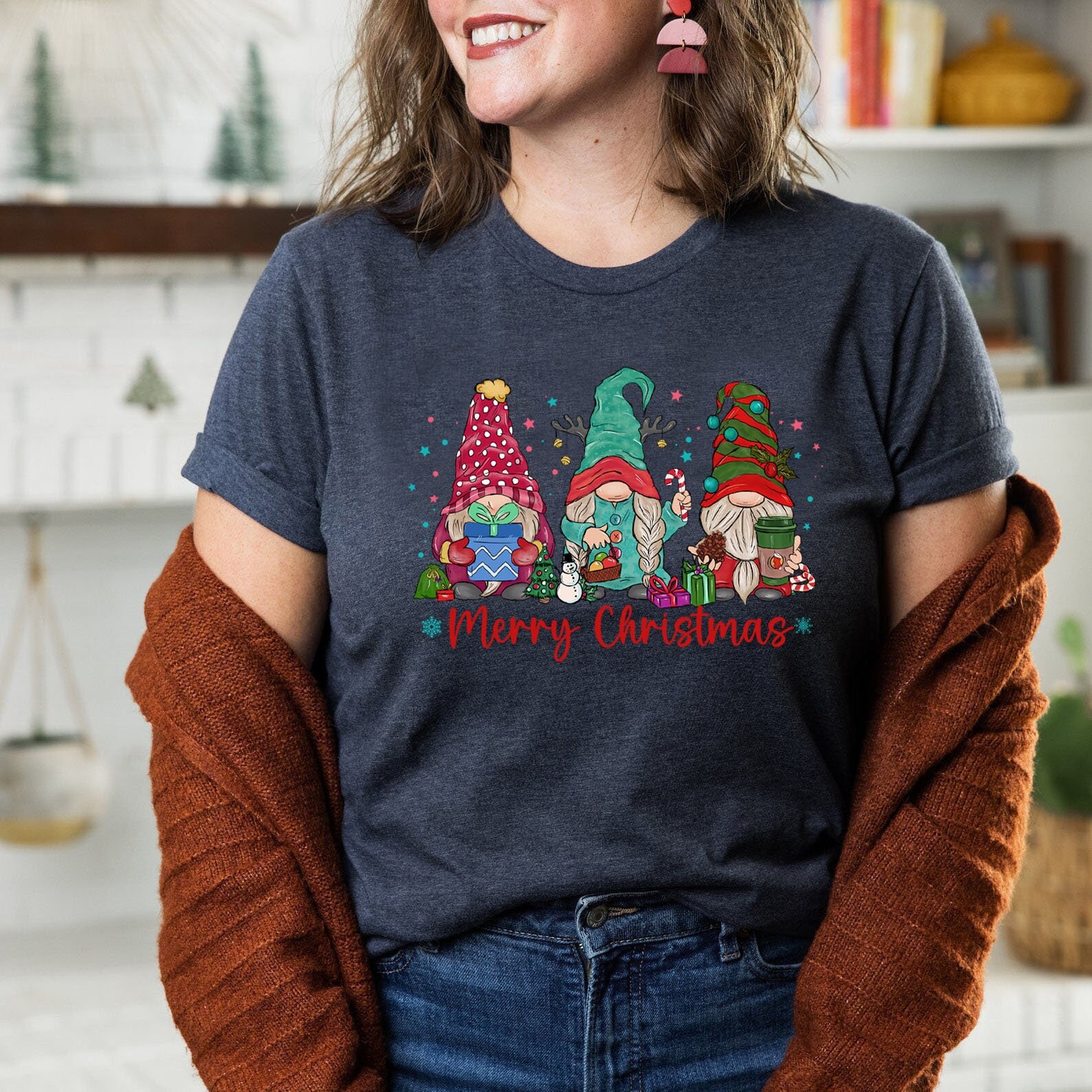 Christmas Gnome Tshirt – Cute Gnomies Tshirt – Merry Christmas T-shirt – Gnome For The Holidays Shirt – Cute Christmas Tee