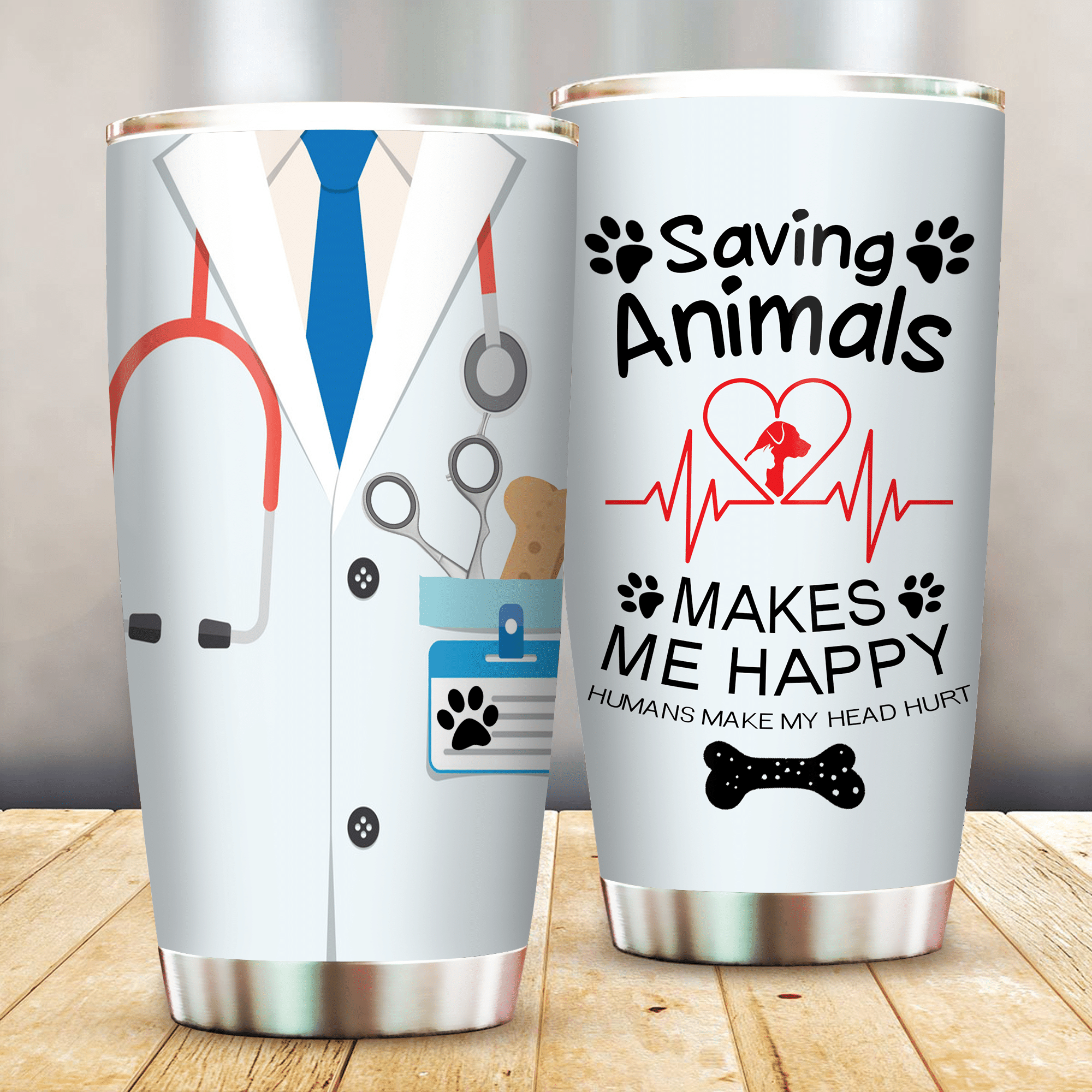 3d Saving Animals Stainless Steel Tumbler