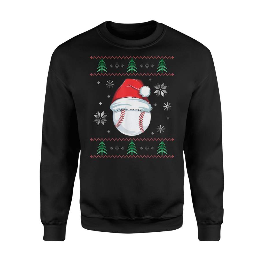 Ugly Christmas Baseball T-Shirt Boys Kids Ball Santa Pajama T-Shirt – Standard Fleece Sweatshirt