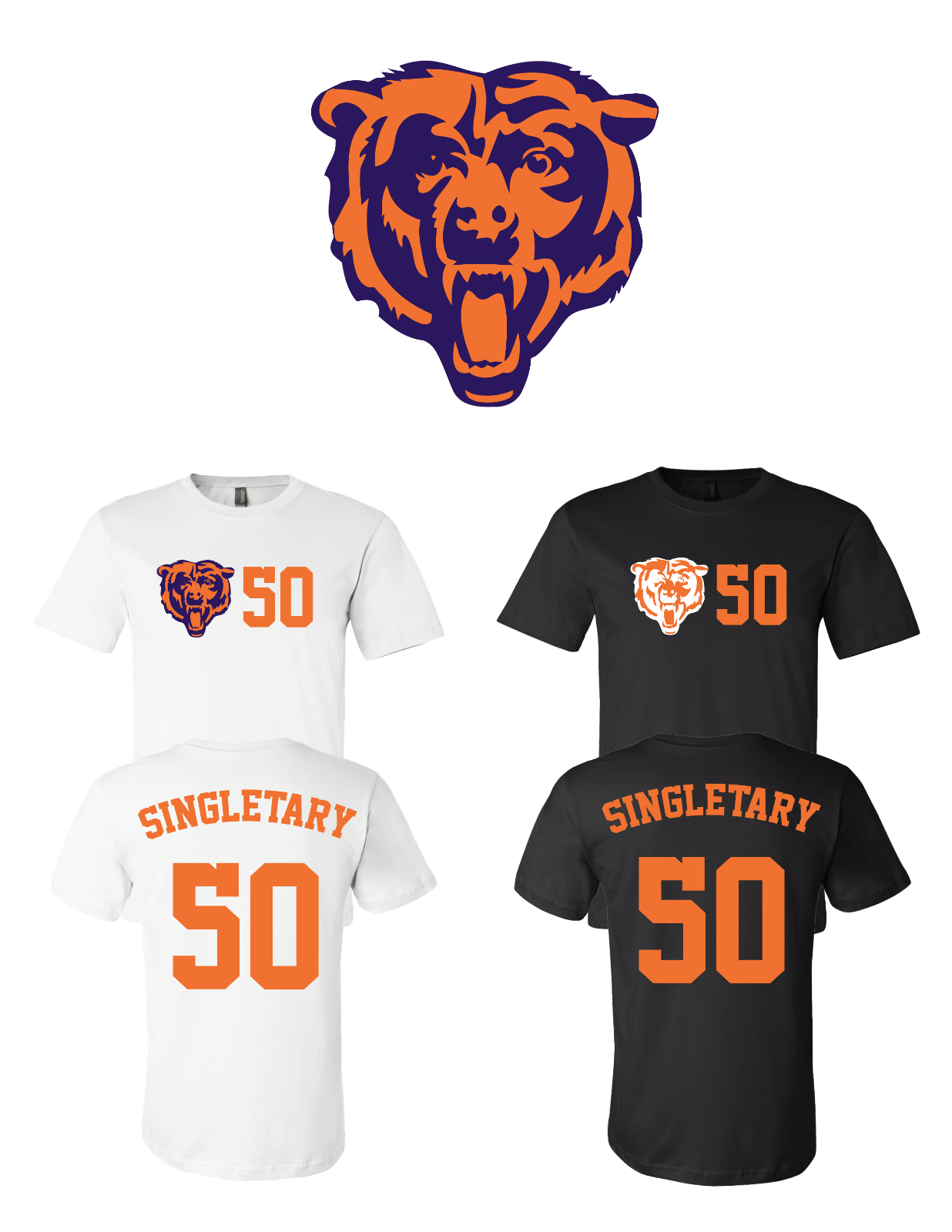 Mike Singletary #50 Chicago Bears  Jersey Player Shirt