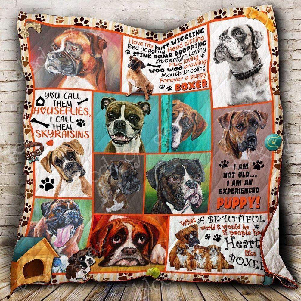 Boxer My Skyrising I am experienced puppy Quilt Blanket