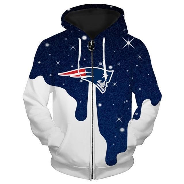 New England Patriots 3D Zipper Hoodie