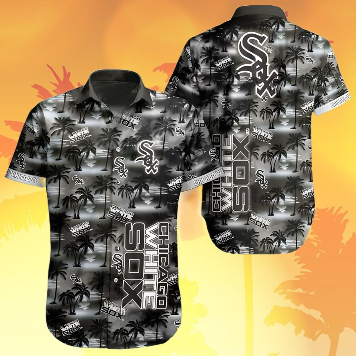 White Sox Hawaiian Shirt Midnight Palm Tropical