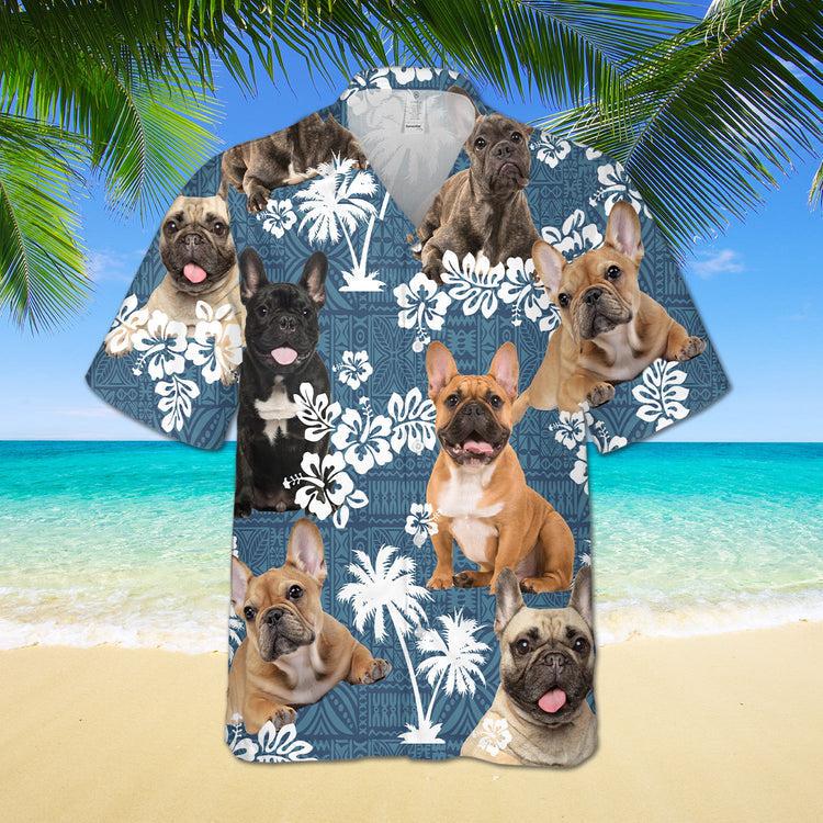 French Bulldog Blue Tribal Hawaii Shirt For Men Women Ha42551